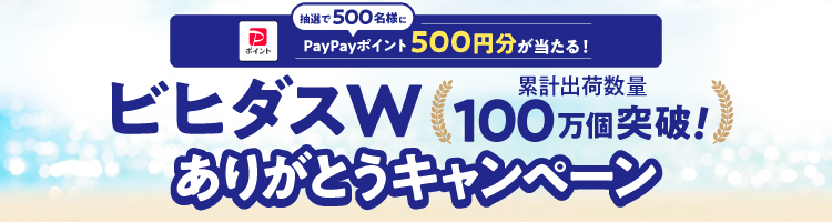 ビヒダスＷ 累計出荷数量 100万個突破！ありがとうキャンペーン