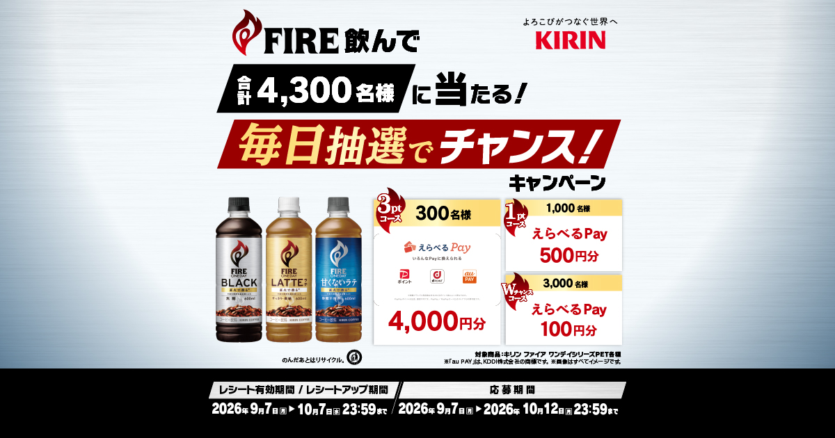 FIRE飲んで毎日抽選でチャンス！キャンペーン